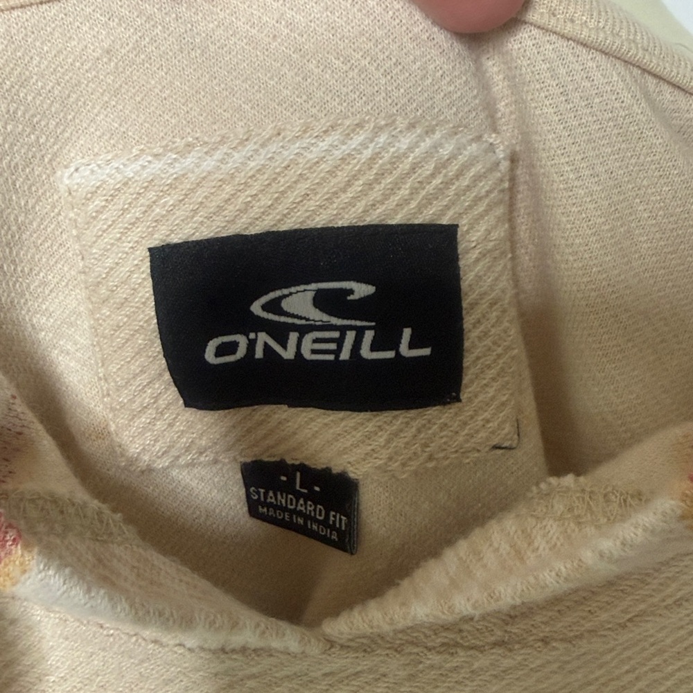 O'Neill Bavaro Cream Striped Pullover Hoodie - Picture 10 of 11